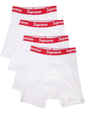 4 PACK Supreme bóxeres Hanes White/Black