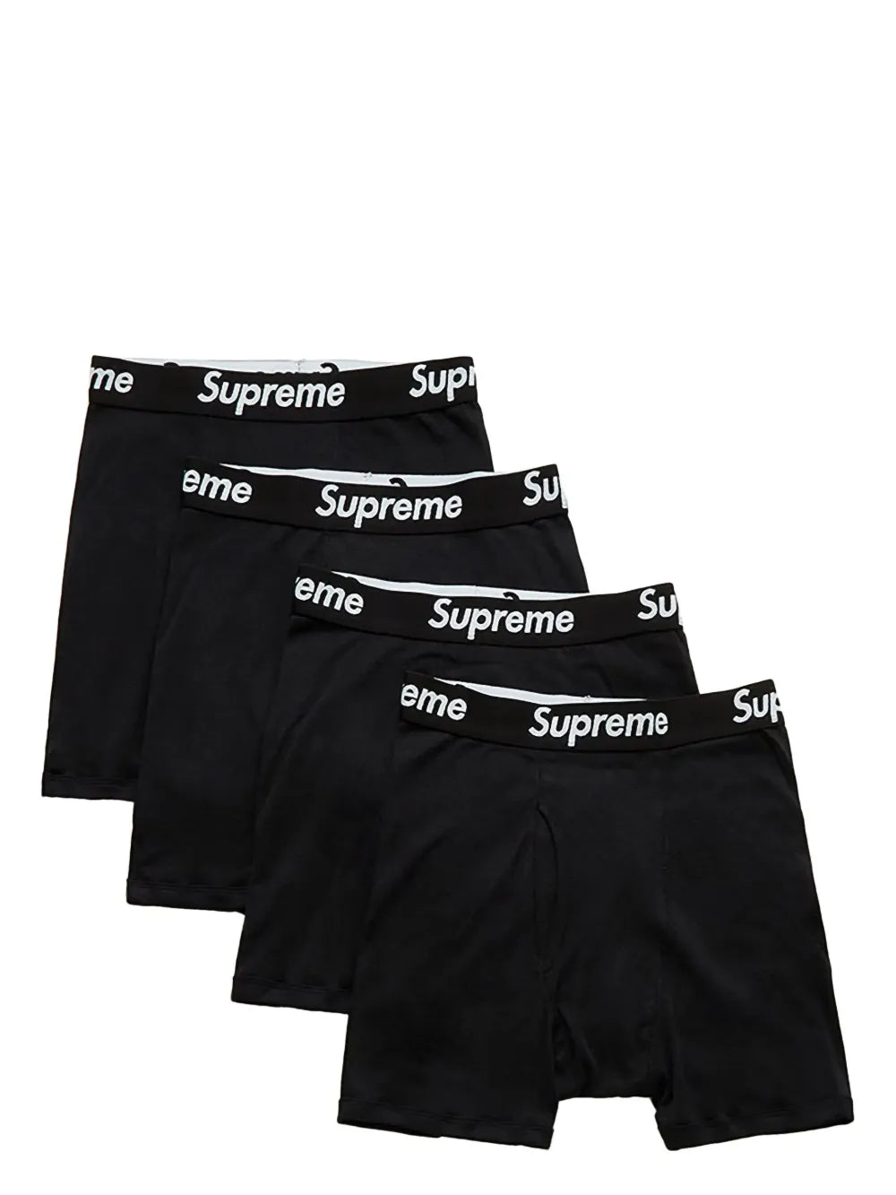 4 PACK Supreme bóxeres Hanes White/Black