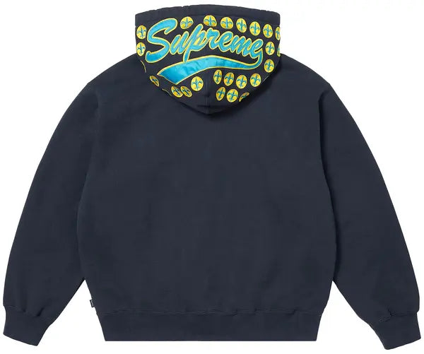 Supreme League Champs Zip Up Hooded Sweatshirt Navy Hombre