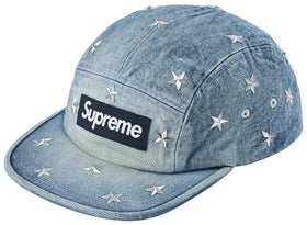 Supreme Stars Studded Denim Camp Cap 'Washed Indigo'