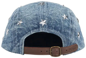 Supreme Stars Studded Denim Camp Cap 'Washed Indigo'