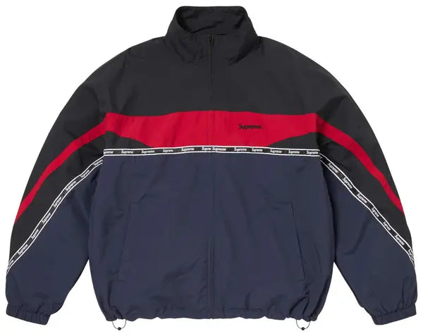 Supreme Logo Taping Track Jacket 'Navy'