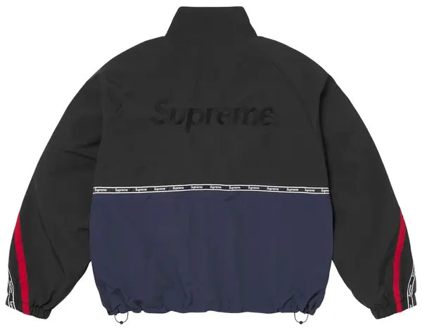 Supreme Logo Taping Track Jacket 'Navy'