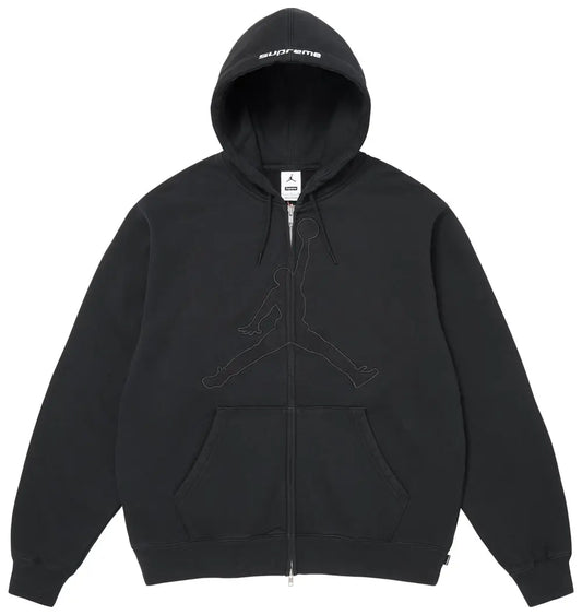 Supreme x Jordan Zip Up Hooded Sweatshirt 'Black'