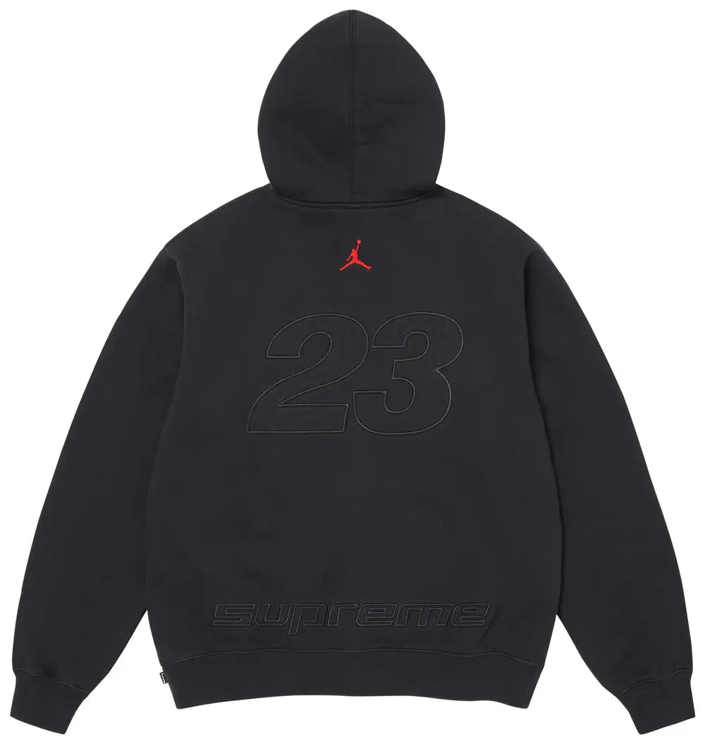 Supreme x Jordan Zip Up Hooded Sweatshirt 'Black'