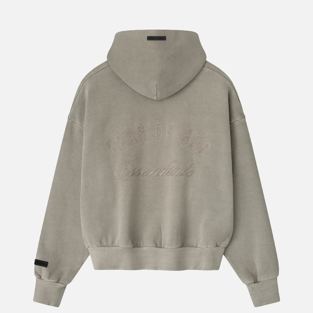 Fear of God ESSENTIALS Smoke Grey Classic Fleece Zip Up Hoodie