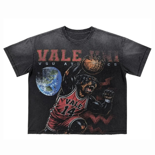VSU Athletics Dog Basketball Faded Black Tee