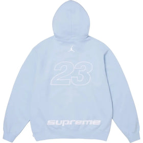 Supreme x Jordan Zip Up Hooded Sweatshirt 'Light Blue'