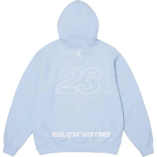 Supreme x Jordan Zip Up Hooded Sweatshirt 'Light Blue'