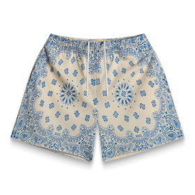 Screenprinted Paisley Cream Shorts