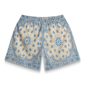 Screenprinted Paisley Cream Shorts