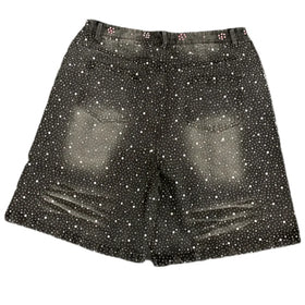 Vale Valley Dreams Crystal Denim Shorts Black