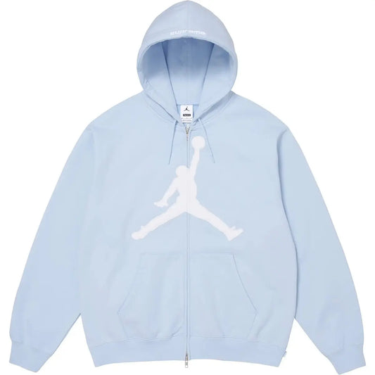 Supreme x Jordan Zip Up Hooded Sweatshirt 'Light Blue'