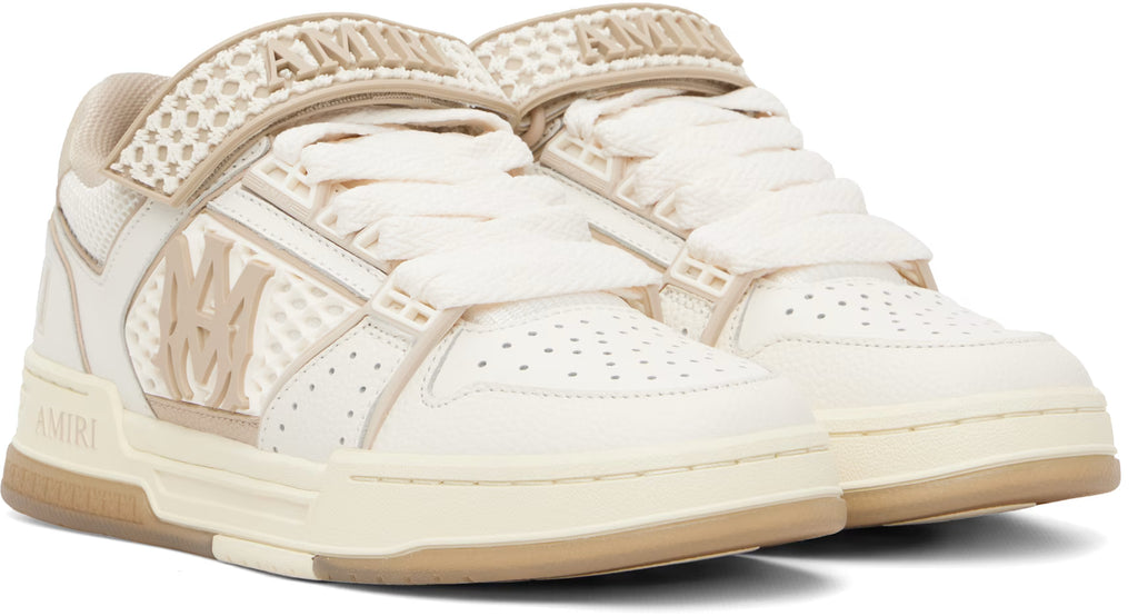 White & Beige MA Skyline Sneakers