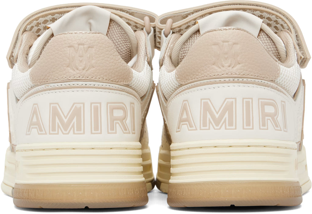 White & Beige MA Skyline Sneakers