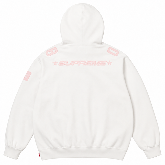 Football Jersey Hooded Sweatshirt Pink
