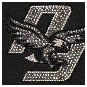 Rhinestone Eagle Hooded Sweatshirt - Black