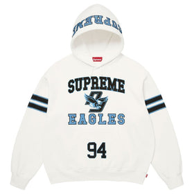 Rhinestone Eagle Hooded Sweatshirt White
