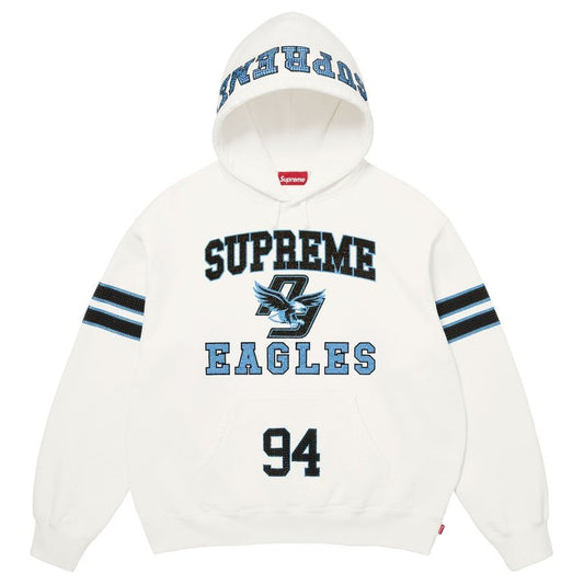Rhinestone Eagle Hooded Sweatshirt White