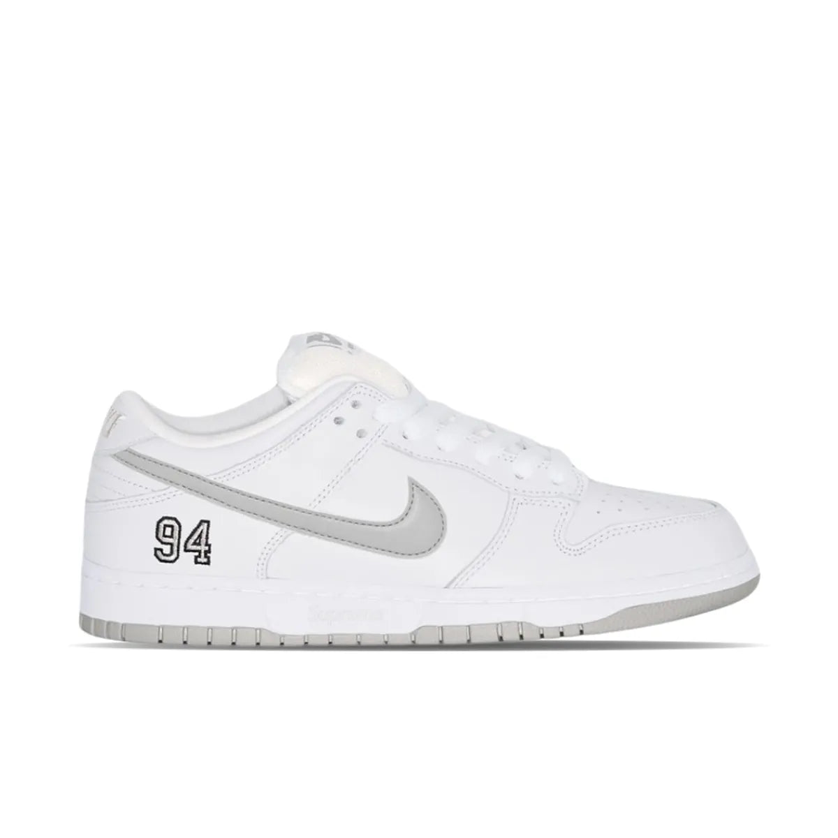 Nike SB Dunk Low Supreme 94 White Metallic Silver