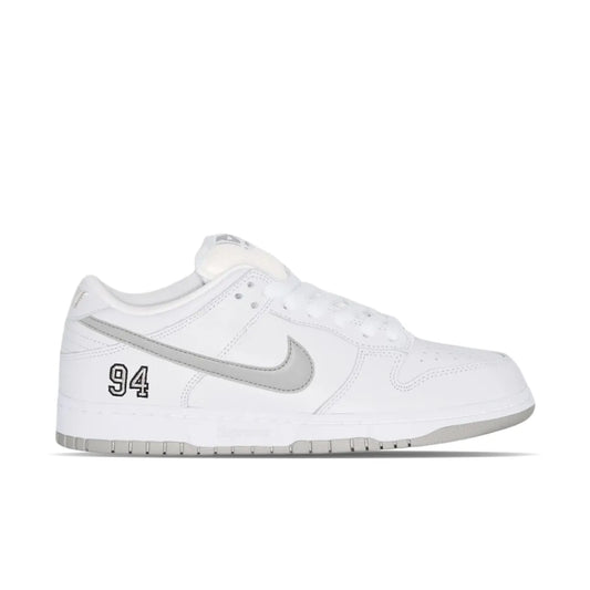 Nike SB Dunk Low Supreme 94 White Metallic Silver