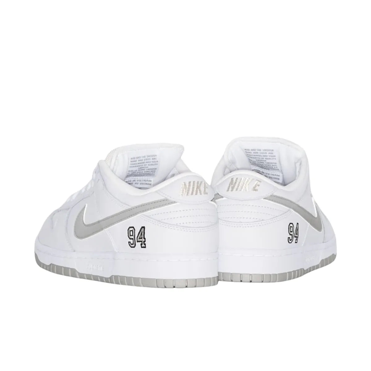 Nike SB Dunk Low Supreme 94 White Metallic Silver